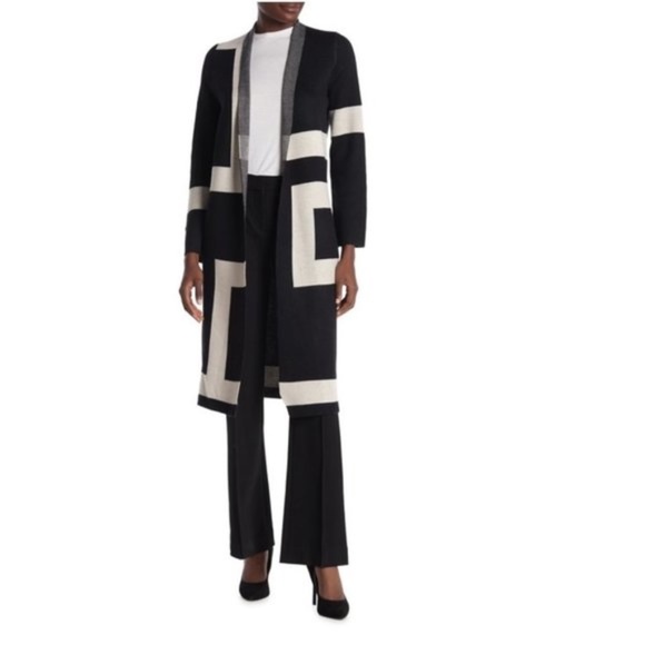 Vertigo Open Front Allover Print Cardigan Sweater - Picture 1 of 6